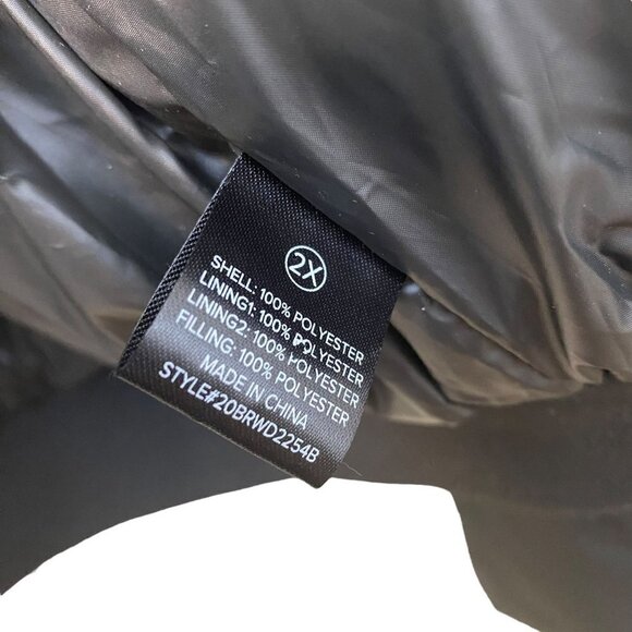 Puffer Jacket Plus Size 2X Black Winter Coat Womens Bomber - Picture 5 of 11